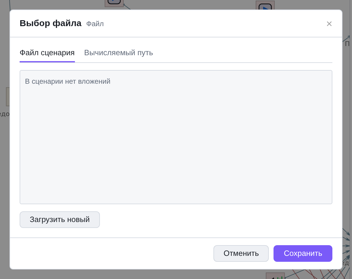 Пустой список вложений